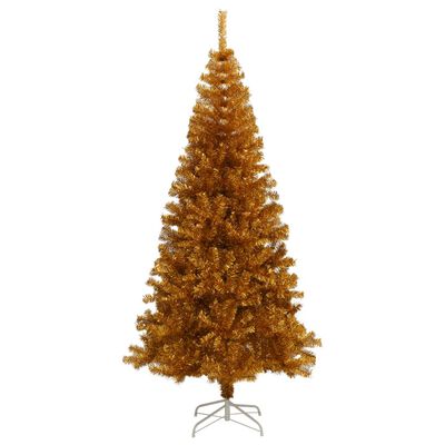 vidaXL Umjetno božićno drvce sa stalkom zlatno 210 cm PET