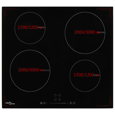 vidaXL Indukcijska ploča za kuhanje s 4 plamenika staklena 7000 W