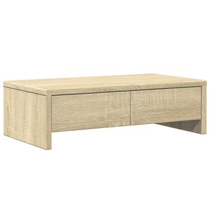 vidaXL Stalak za monitor s ladicama boja hrasta 50 x 27 x 15 cm drveni
