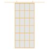 vidaXL Klizna vrata zlatna 90 x 205 cm matirano staklo ESG i aluminij