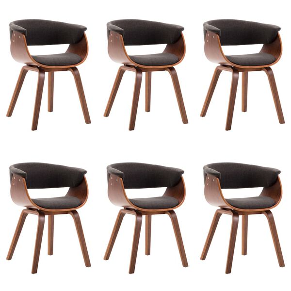 vidaXL Blagovaonske stolice 6 kom sive od savijenog drva i tkanine