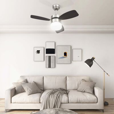 vidaXL Stropni ventilator sa svjetlom i daljinskim 76 cm tamnosmeđi