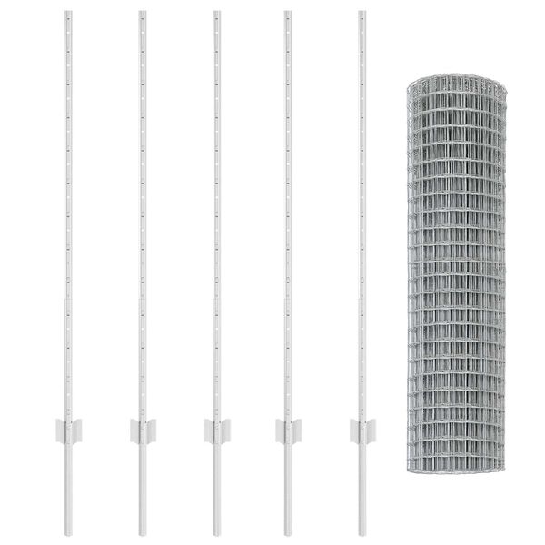 vidaXL Ograda s postovima Srebrno 1,2 x 10 m Čelik