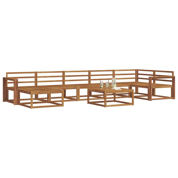 vidaXL Set vanjskih sofa 8 pcs Prirodna Čvrsto drvo akacije