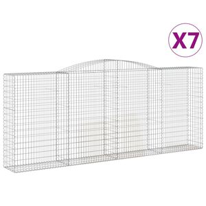 vidaXL Lučne gabionske ko&scaron;are 7 kom 400x50x160/180cm pocinčano željezo