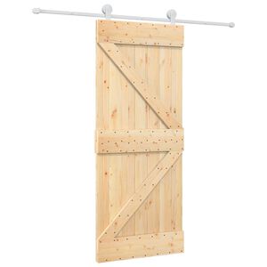 vidaXL Klizna vrata 85 x 210 cm Čvrsta borovina (neobrađena)