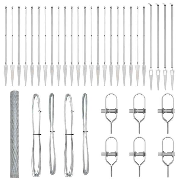 vidaXL Stup za ogradu Srebrno 50 x 1,6 m (mreža 13 mm) Čelik