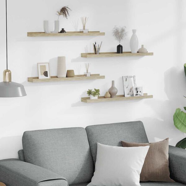 vidaXL Zidne police 4 kom boja hrasta sonome 60 x 9 x 3 cm