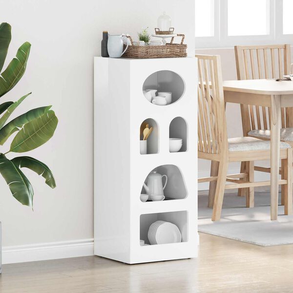 vidaXL Kreveta Visoki sjaj bijela 40 x 35 x 100,5 cm Konstruirano drvo