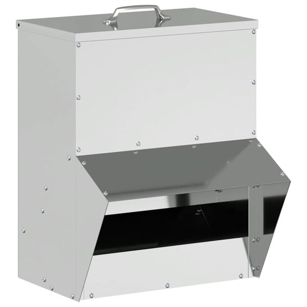 vidaXL Hranilica za piliće Srebrno 20 x 25 x 35 cm Cinkani čelik