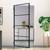 vidaXL Sobna vrata crna 102 x 201,5 cm kaljeno staklo i aluminij tanka