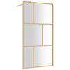 vidaXL Stijenka za walk-in tu&scaron; sa staklom ESG zlatna 100 x 195 cm