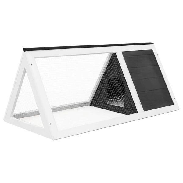 vidaXL Kavez za zečeve sivi drveni