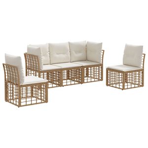 vidaXL Set vanjskih sofa Prirodna Poliester