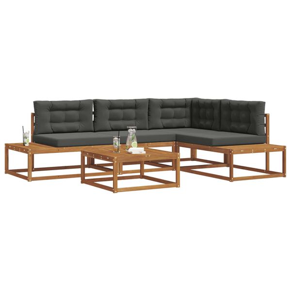 vidaXL Set vanjskih sofa 5 Komad Prirodna i antracit