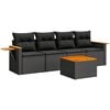 vidaXL Patio Sofa Set 4-sjedala Black