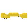 vidaXL 4-dijelni set sofa s jastucima svjetložuti od tkanine