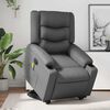 vidaXL Električni masažni naslonjač na podizanje od umjetne kože siva