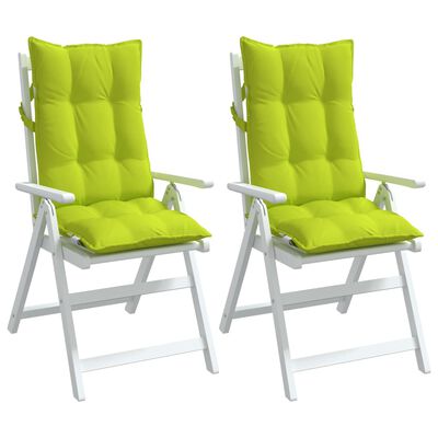 vidaXL Jastuci za stolicu s visokim naslonom 2 kom zeleni od tkanine