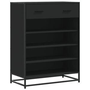vidaXL Ormarić za cipele crni 75x38x97,5 cm Konstruirano drvo i metal