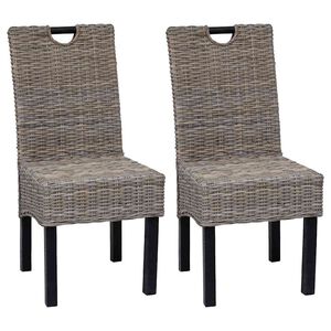 vidaXL Blagovaonske stolice 2 kom Kubu Ratan i Mango Drvo