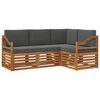 vidaXL Set vanjskih sofa 4 kom. Prirodna i antracit Poliester