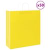 vidaXL Papirnate vrećice 50 kom s ručkama žute 45x17x48 cm