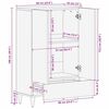 vidaXL Highboard s ladicama Crna 60 x 33 x 100 cm Čvrsto drvo manga