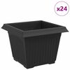 vidaXL Kvadratna saksija za cvijeće 24 kom. Crna 23 x 23 x 17,5 cm