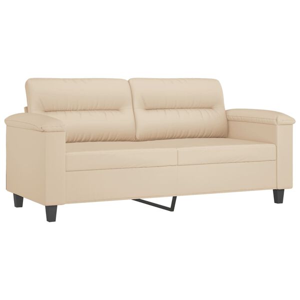 vidaXL 3-dijelni set sofa s jastucima krem od mikrovlakana