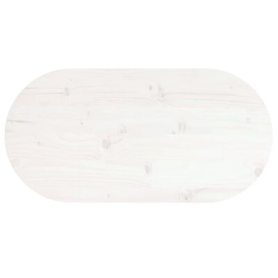 vidaXL Ploča za stol bijela 80x40x2,5 cm od masivne borovine ovalna