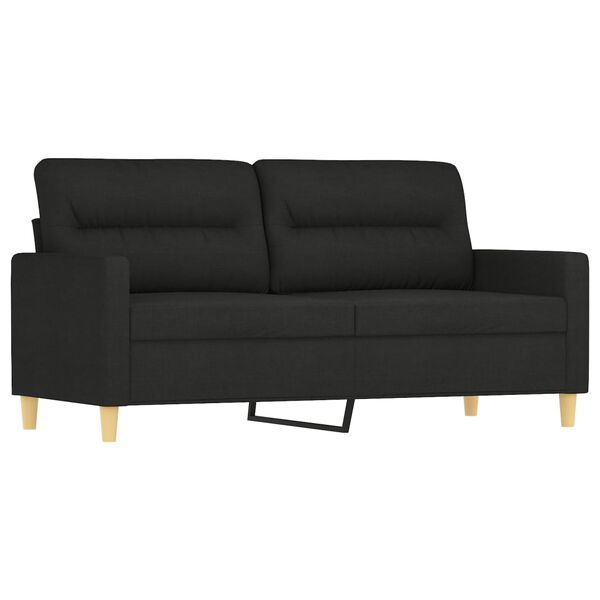 vidaXL 3-dijelni set sofa s jastucima crni od tkanine