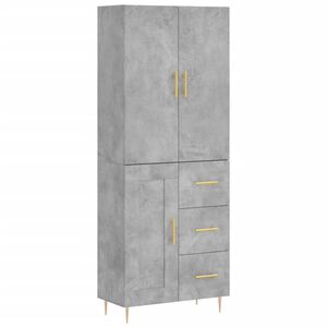 vidaXL Visoka komoda siva betona 69,5x34x180 cm od konstruiranog drva