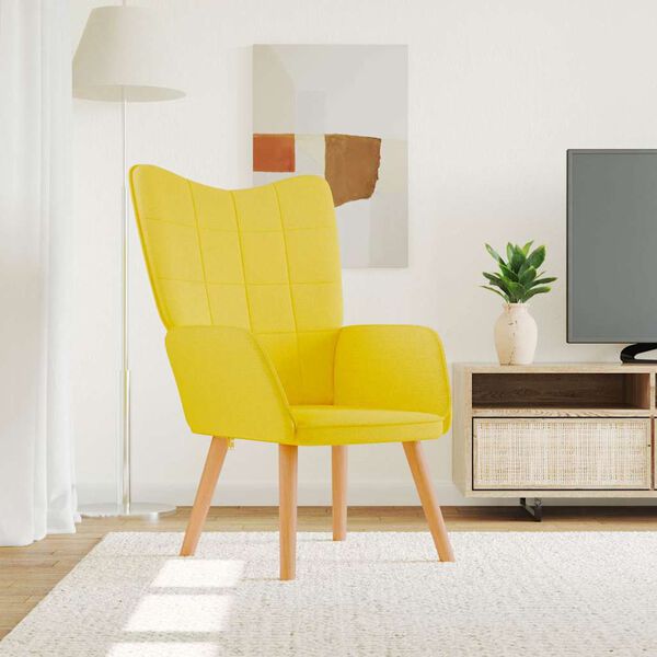 vidaXL Stolica za opu&scaron;tanje od tkanine boja senfa