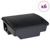 vidaXL Zamke za mi&scaron;eve 6 kom crne 23x19x9,5 cm