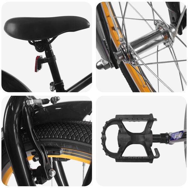 vidaXL Dječji Bicikl 22 Inča za uzrast od 7 do 12 godina Crna