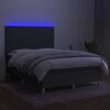 vidaXL Krevet box spring s madracem LED tamnosivi 140x190 cm tkanina