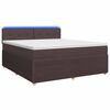 vidaXL Boxspring krevet s madracem Tamno smeđa 180 x 200 cm Tkanina