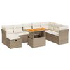 vidaXL 9-dijelni set vrtnih sofa s jastucima bež od poliratana bagrem