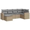 vidaXL 6-dijelni set vrtnih sofa s jastucima bež od poliratana
