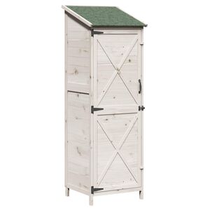 vidaXL Vrtna &Scaron;upa Bijela 59,5 x 56 x 176,5 cm Čvrsto drvo jele