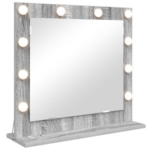 vidaXL Ogledalo za Toalet Siva Sonoma 60 x 55 x 18 cm Pravokutni