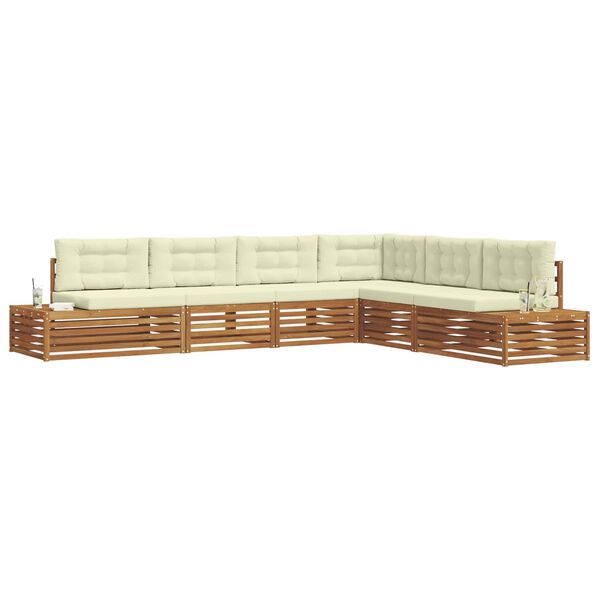 vidaXL Set vanjskih sofa s jastukom 6 Komad Prirodna i krem