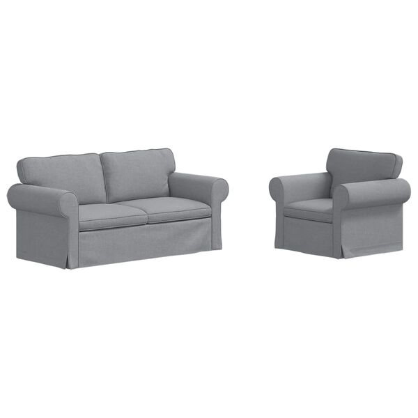 vidaXL Sofa 2 pcs Svijetlo siva 175 x 82 x 80 cm tkanina