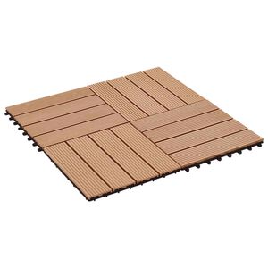 vidaXL Pločice za decking 22 kom. Tikovina 30 x 30 cm WPC