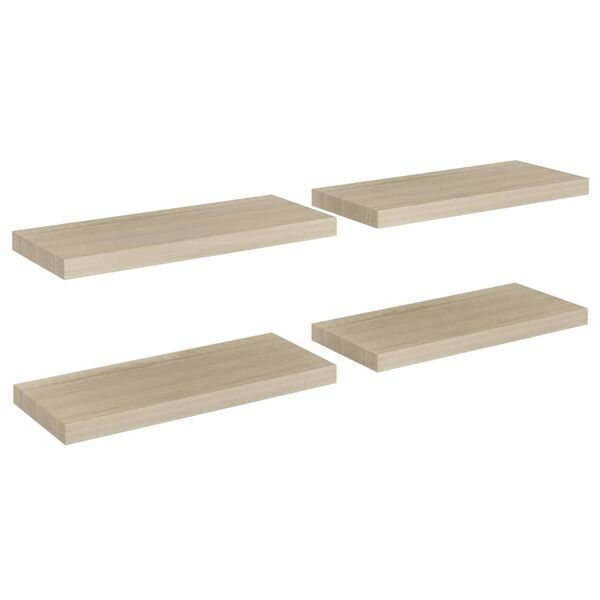 vidaXL Plutajuće zidne police 4 kom boja hrasta 60 x 23,5 x 3,8 cm MDF