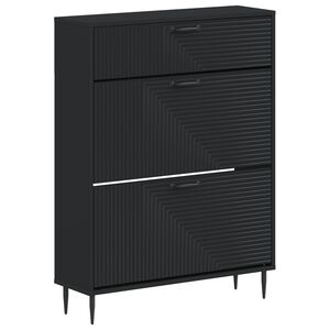 vidaXL Ormar za cipele HAARLEM 78 x 24 x 103 cm Konstruirano drvo Crna
