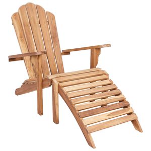vidaXL Vrtna stolica Adirondack s osloncem za noge Prirodna