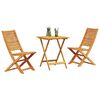 vidaXL Sklopivi bistro set 3 pcs Smeđa Masivno bagremovo drvo