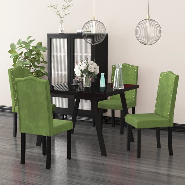 vidaXL Blagovaonske stolice 4 kom svjetlozelene bar&scaron;unaste